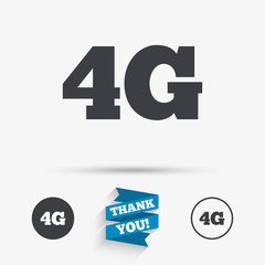 4G sign. Mobile telecommunications technology.