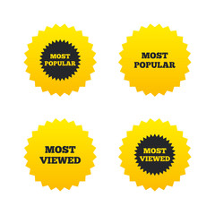 Most popular star icon. Most viewed symbol.
