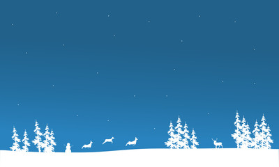 Fototapeta na wymiar Christmas scenery of silhouette