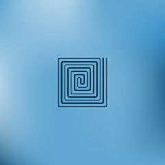 Flat paper cut style icon of floor heating