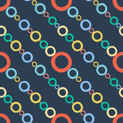 Fototapeta premium Circle Hand Drawn Background Colored Lines Seamless Pattern
