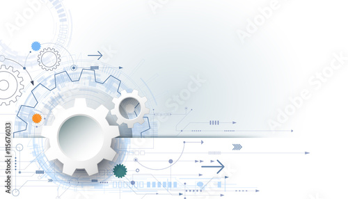 vector futuristic technology background, 3d white paper gear wheel vector futuristic technology background, 3d white paper gear wheel, Presentation templates