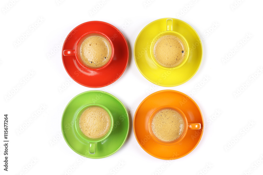 Canvas Prints coffee in colorful cups