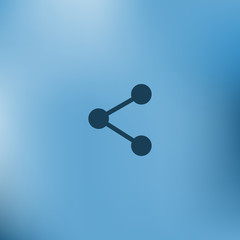 Flat paper cut style icon of share