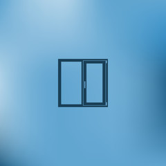 Flat paper cut style icon of modern window
