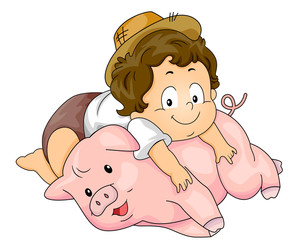 Kid Toddler Boy Pig