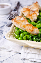 Grilled chicken on skewers