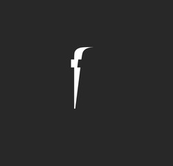 f logo initial black and shadow