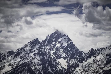 Photo sur Plexiglas Chaîne Teton Grand Tetons mountain with cloudy 