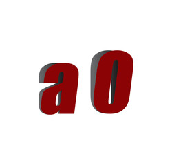 a0 logo initial red and shadow