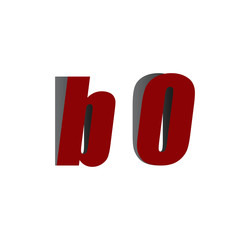 b0 logo initial red and shadow