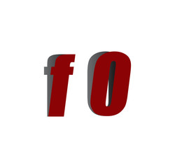 f0 logo initial red and shadow