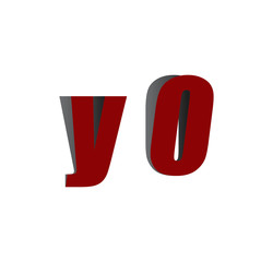y0 logo initial red and shadow