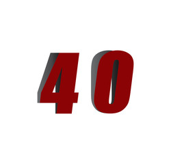 40 logo initial red and shadow