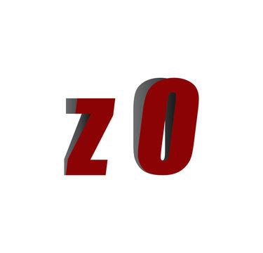 z0 logo initial red and shadow