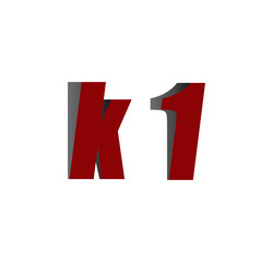 k1 logo initial red and shadow