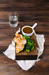 Grilled chicken on skewers