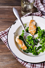 Grilled chicken on skewers