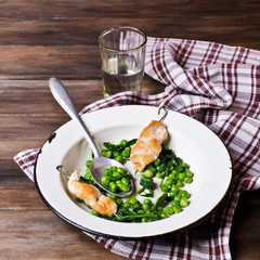 Grilled chicken on skewers