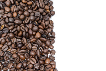 Coffee beans isolated on white background.