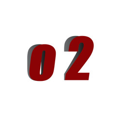 o2 logo initial red and shadow