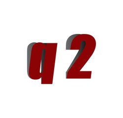 q2 logo initial red and shadow