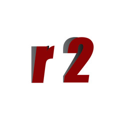 r2 logo initial red and shadow