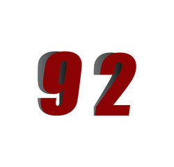 92 logo initial red and shadow