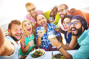 Diverse People Luncheon Outdoors Food Concept
