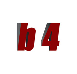 b4 logo initial red and shadow
