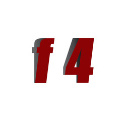 f4 logo initial red and shadow