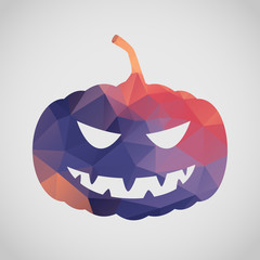 Halloween card with pumpkin of triangle
