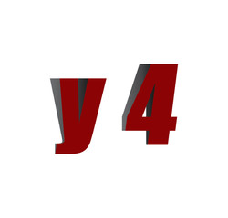 y4 logo initial red and shadow