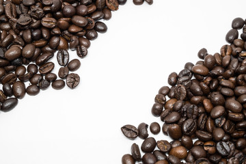 Coffee beans isolated on white background.
