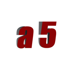 a5 logo initial red and shadow