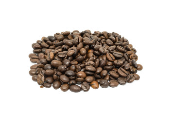 Coffee beans isolated on white background.