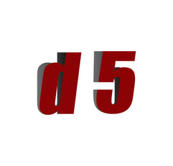 d5 logo initial red and shadow