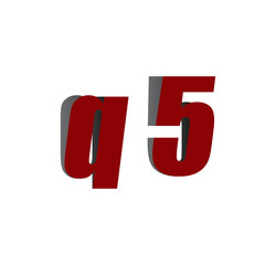 q5 logo initial red and shadow