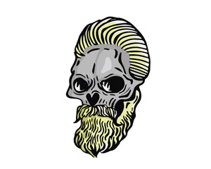 Vintage Hair Pomade Barber Shop Character - Charismatic Stylist Leadership Skull