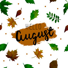 Hello August. Vector  seamless pattern.