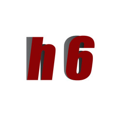 h6 logo initial red and shadow