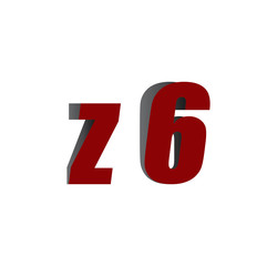 z6 logo initial red and shadow
