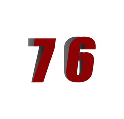76 logo initial red and shadow