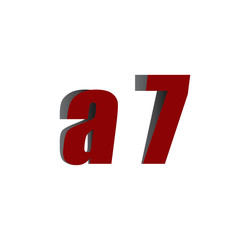 a7 logo initial red and shadow