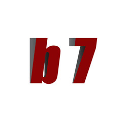 b7 logo initial red and shadow