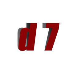 d7 logo initial red and shadow