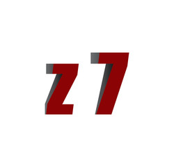 z7 logo initial red and shadow