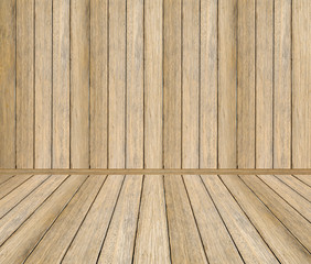 Room, wood wall and floor for background