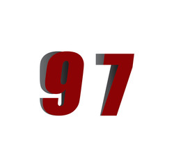 97 logo initial red and shadow