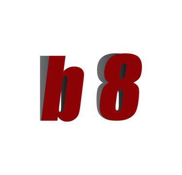b8 logo initial red and shadow